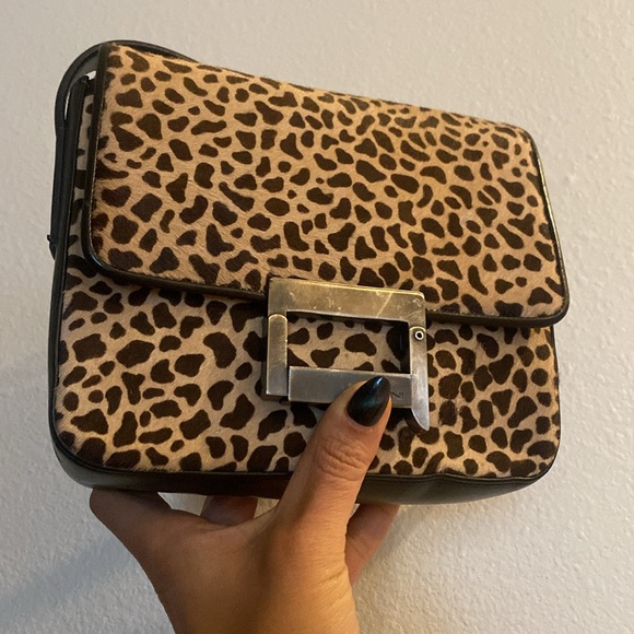 Roberto Donini Leather leopard calf hive shoulders purse - Picture 8 of 11